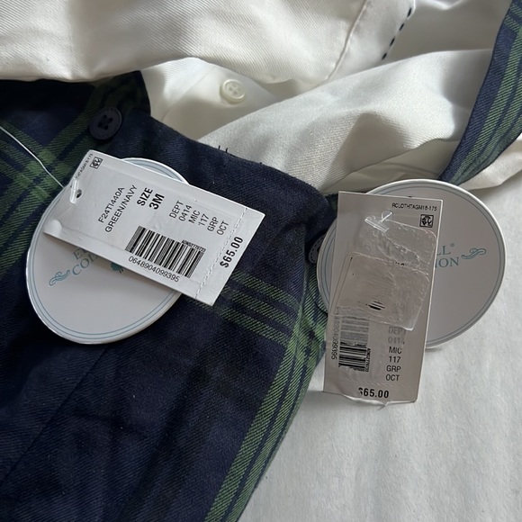 Edgehill Collection Long Sleeve Peter Pan Collar Shirt & Short Set - Picture 10 of 10